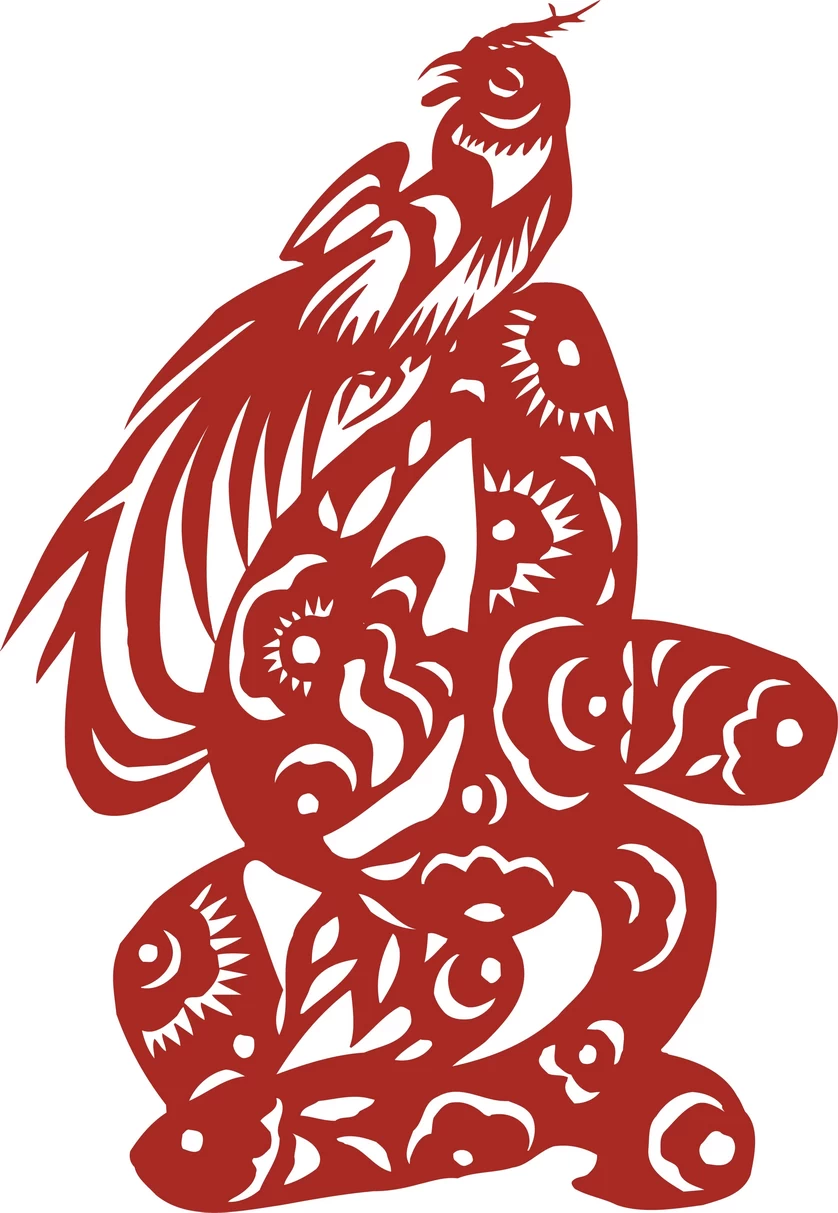 中国风中式传统喜庆民俗人物动物窗花剪纸插画边框AI矢量PNG素材【2676】